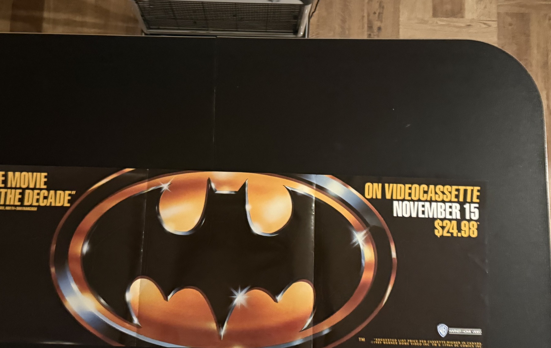 Actual Batman - Warner Home Video Movie of the Decade poster front photograph