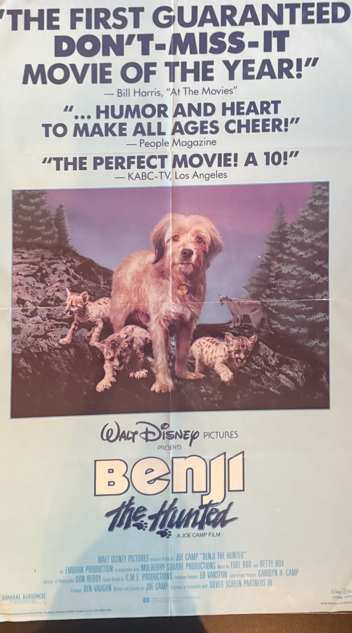 Actual Benji the Hunted — Walt Disney Home Video poster front photograph