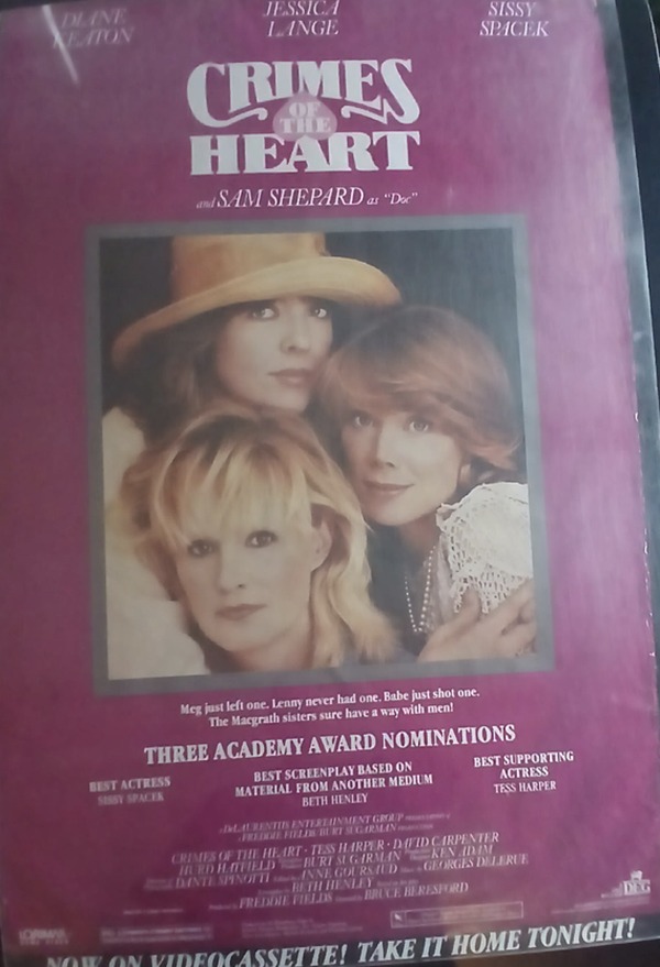 Actual Crimes of the Heart — home-video promotional poster front photograph