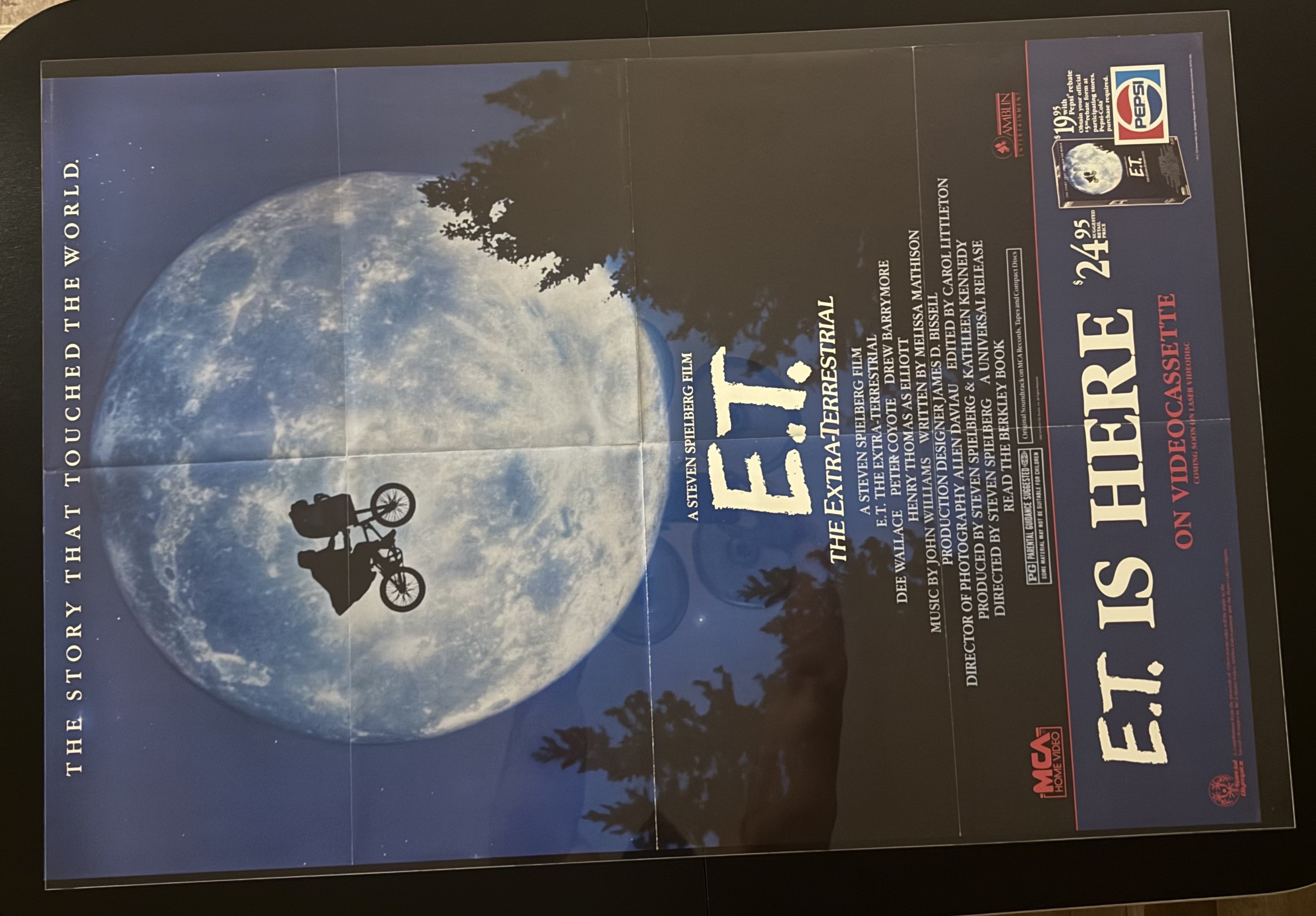 E.T. MCA Home Video Pepsi promotional poster