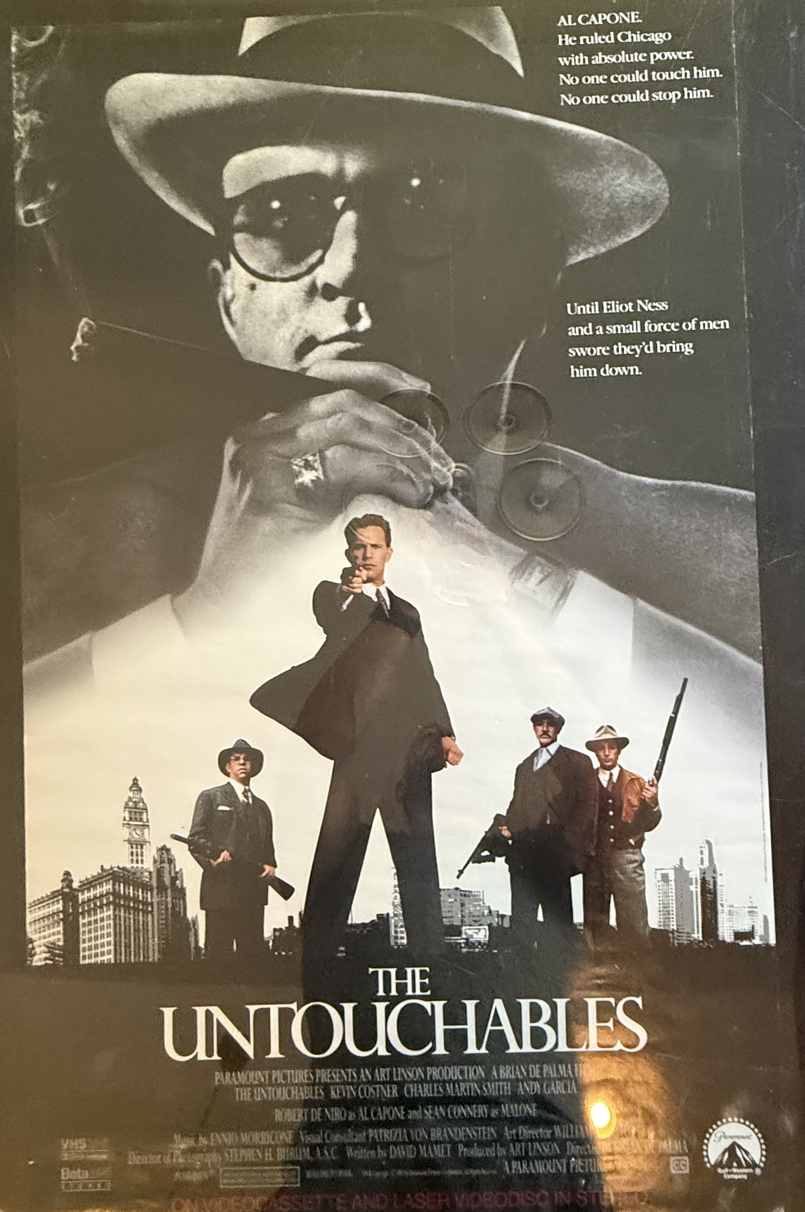 Actual The Untouchables — Paramount video-store promotional poster front photograph