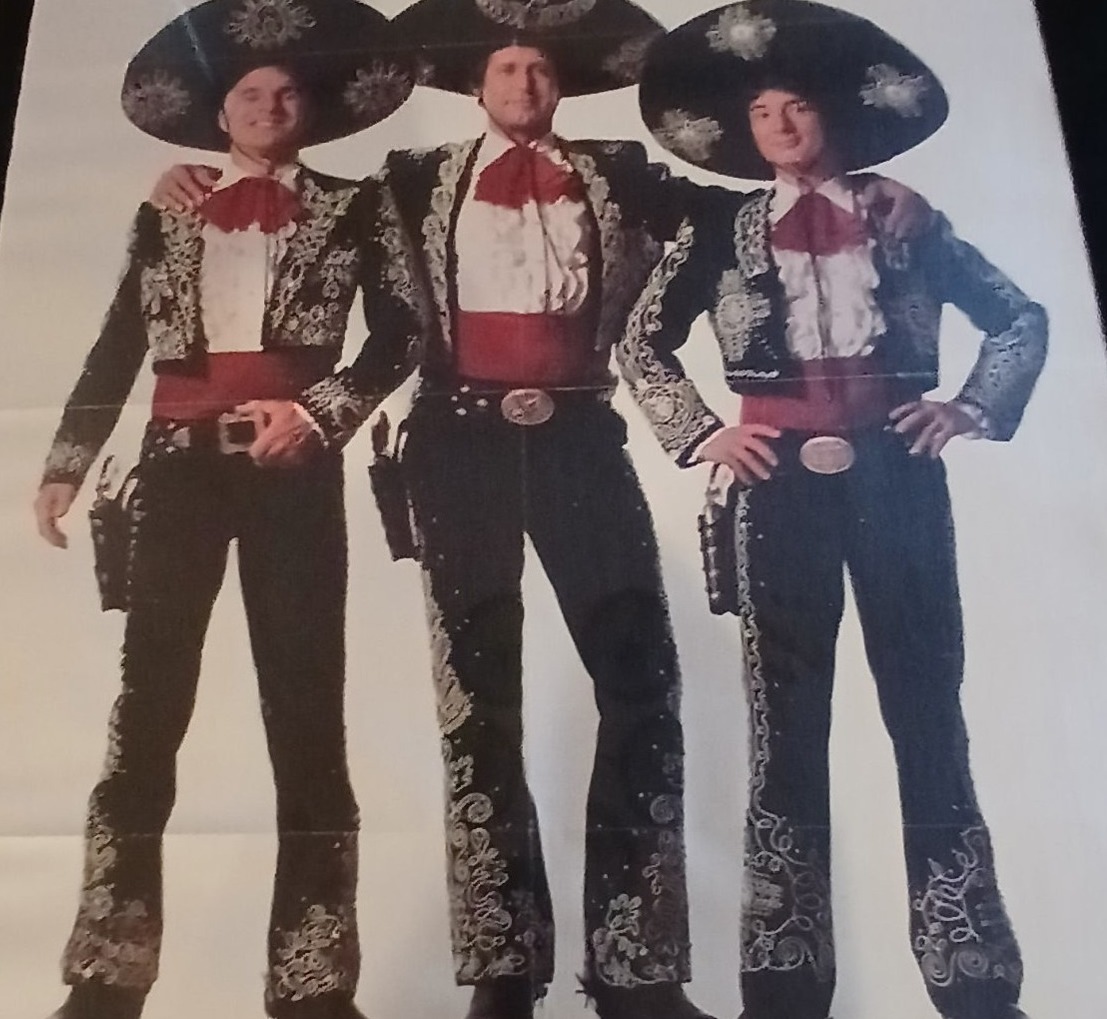 Actual Three Amigos — home-video promotional poster front photograph